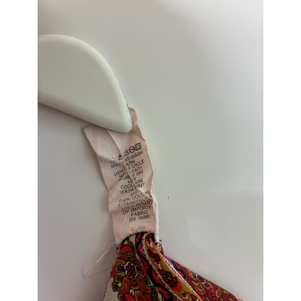 Vintage Red Green Floral Lingerie Slip Dress and Robe Sleep Set Medium 80s 90s - Picture 12 of 12